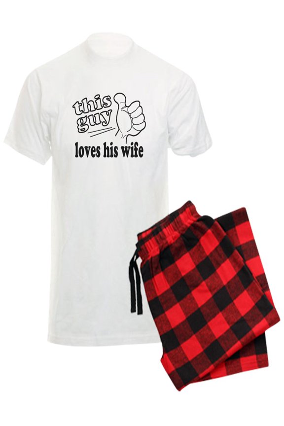 - This Guy Loves His Wife - Men's Light Pajamas