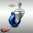 thumbnail image 2 of 3.5 Inch SS Solid Polyurethane Wheel Swivel 12mm Threaded Stem Caster SCC, 2 of 2