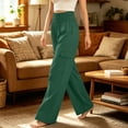 thumbnail image 6 of Elvqul Womens Cargo Pants with Multi Pockets, High Waisted Wide Leg Straight Pants Elastic Waist Quick Dry Casual Baggy Relaxed Fit Athletic Pants for Hiking Climbing, 6 of 6