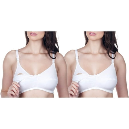 Loving Moments By Leading Lady Maternity Wirefree Lace Trim Softcup Nursing Bra With Full Sling 2 Pack, Style