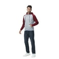 thumbnail image 5 of Weilanxin Men's Color Block Pullover Fleece Hoodie Casual Hooded Sweatshirts Tops Full Zip Jacket with Pocket Athletic Hoodies For Men Wine Red Contrast Light Grey S, 5 of 10