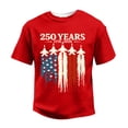 thumbnail image 4 of LNZGNM Mens Graphic T-Shirts 250 Anniversary USA Crewneck T-Shirts Casual Star Stripes Graphic Short Sleeve Patriotic Shirt Workout Tees Tops,Red 4XL, 4 of 4