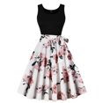 thumbnail image 1 of Vestido Largo de Verano, Vestido Casual de Cuello Redondo sin Mangas Impreso Hecho de Poliéster Cómodo para Primavera Verano, Vestido de Verano de Mujer, 1 of 4