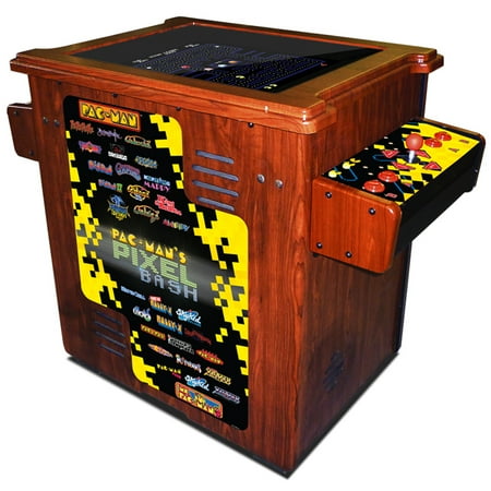 Pac-Man’s Pixel Bash Cocktail Table – Wood Grain