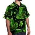 thumbnail image 2 of Saint Patrick's Day Men's Short Sleeve Casual Printed Button Down Beach Shirt Summer Unisex Top, 2 of 6