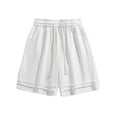 thumbnail image 2 of DPTALR George Mens Athletic Shorts Elastic Waist Casual Pajama Short with Pocket Gym Workout Short Shorts #White Big and Tall Men XL, 2 of 4