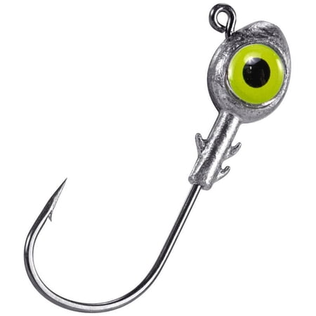 Dr.Fish 10 Pack Fishing Jig Heads for Bass 3D Big Eyes Hooks Crappie Saltwater 1/2oz Chartreuse Eye