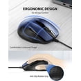thumbnail image 4 of TECKNET BASICS Wired Mouse, 6-Button Corded with 4 Adjustable DPI, Optical Ergonomic Design, 9FT Cord for Laptop, Chromebook, PC, Desktop, Mac, Notebook - Blue, 4 of 8
