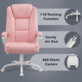 thumbnail image 3 of BOSSIN Home Office Chair Adult Leather High Back Adjustable with Arms and Lumbar Support Pink, 3 of 8