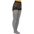thumbnail image 4 of ToBeInStyle Women's Harlequin Checkered Diamond Pattern Opaque Tights - Black/White, 4 of 7