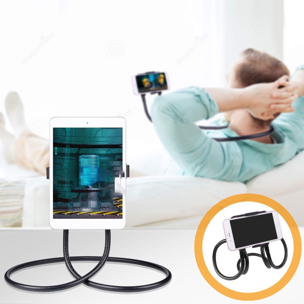 Aurgiarme Portable Smartphone Neck Holder, Flexible and Rotatable Stand Lazily Neck Phone Holder for Convenient Handsfree Usage