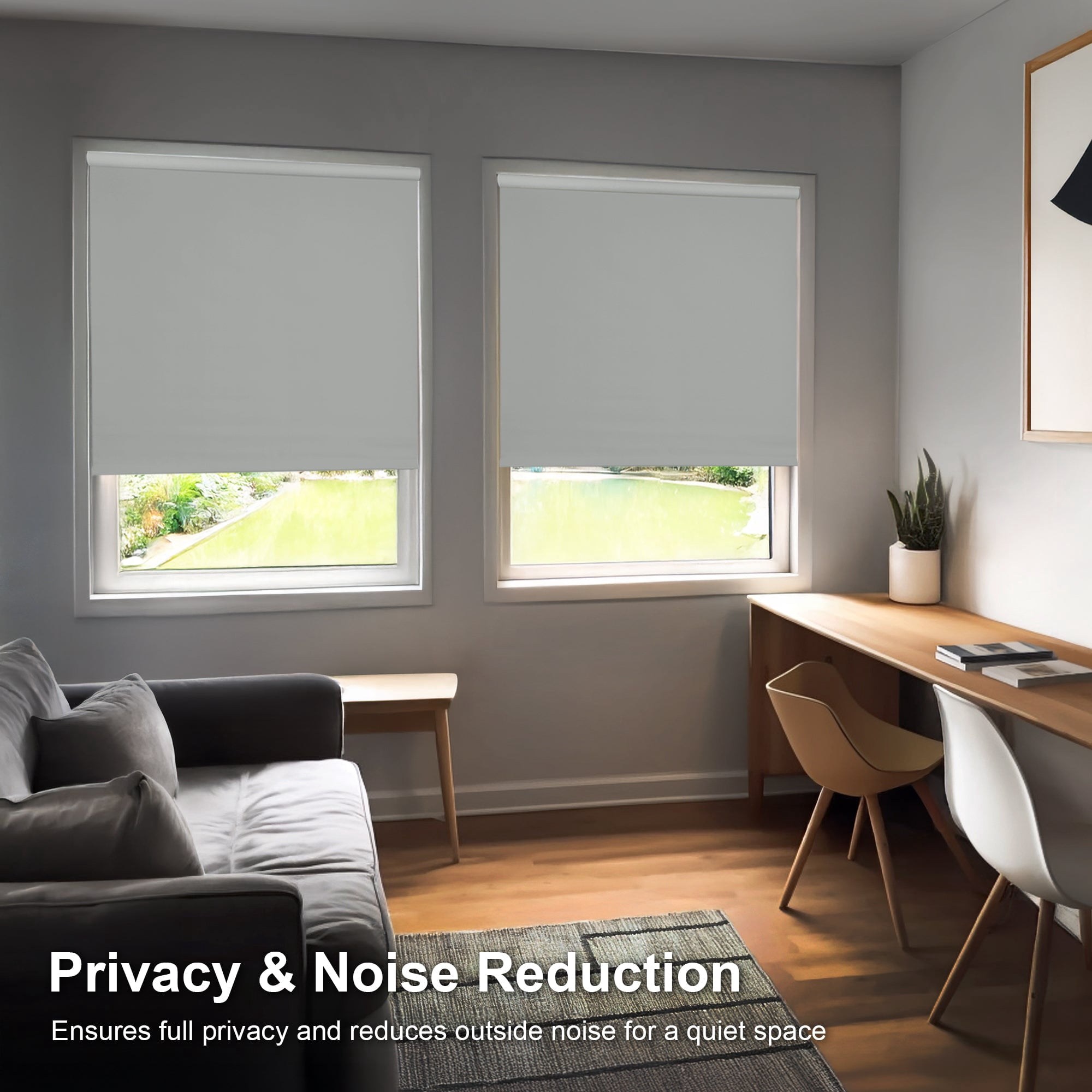 Chicology Blackout Roller Shades| Cordless Room Darkening Window Blinds |69.5"W X 64"H| Privacy Shades for Bedroom & Living Room | UV Protection | Gray