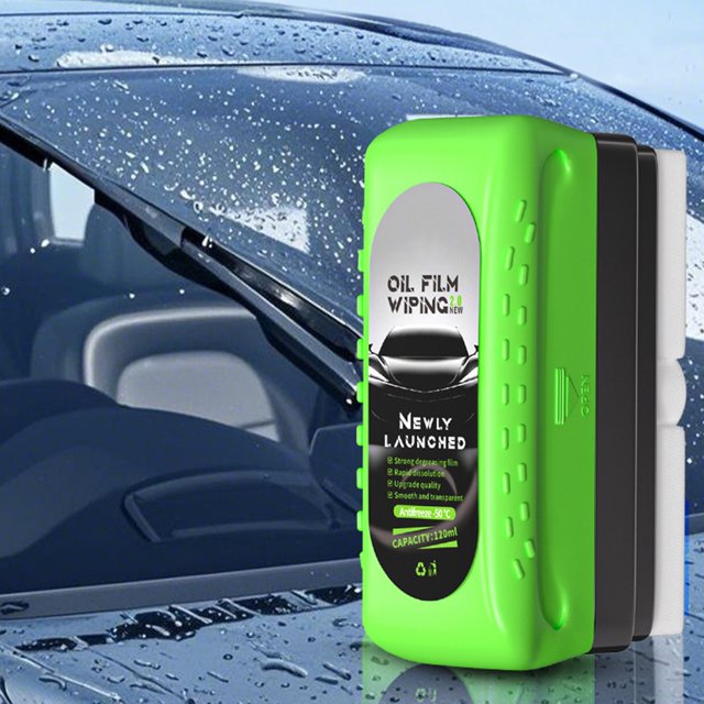 Binmer Automotive Oil Film Cleaning Brush Car Clear Vision Glass Cleaner For Car Windows Strong Cleaning Brush For Improved Windshield Visibility 120ml