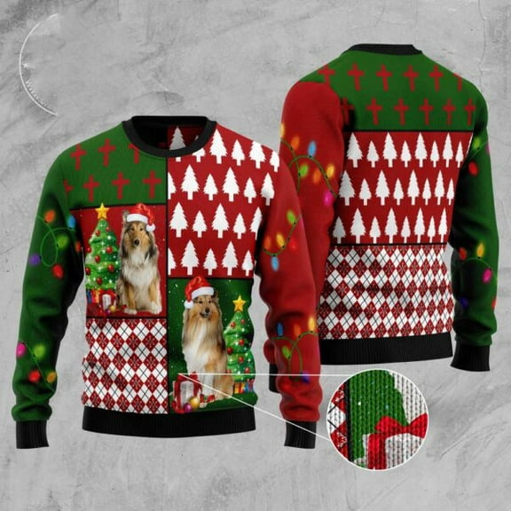 Collie Hohoho Ugly Christmas Sweater, Christmas Sweater, Ugly Sweater, Funny Xmas Sweaters
