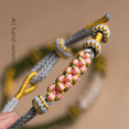 thumbnail image 2 of Pulsera de nudo de melocotón tejida a mano, productos semiacabados, pulsera de año de nacimiento de estilo oro duro 3D usable, 2 of 4