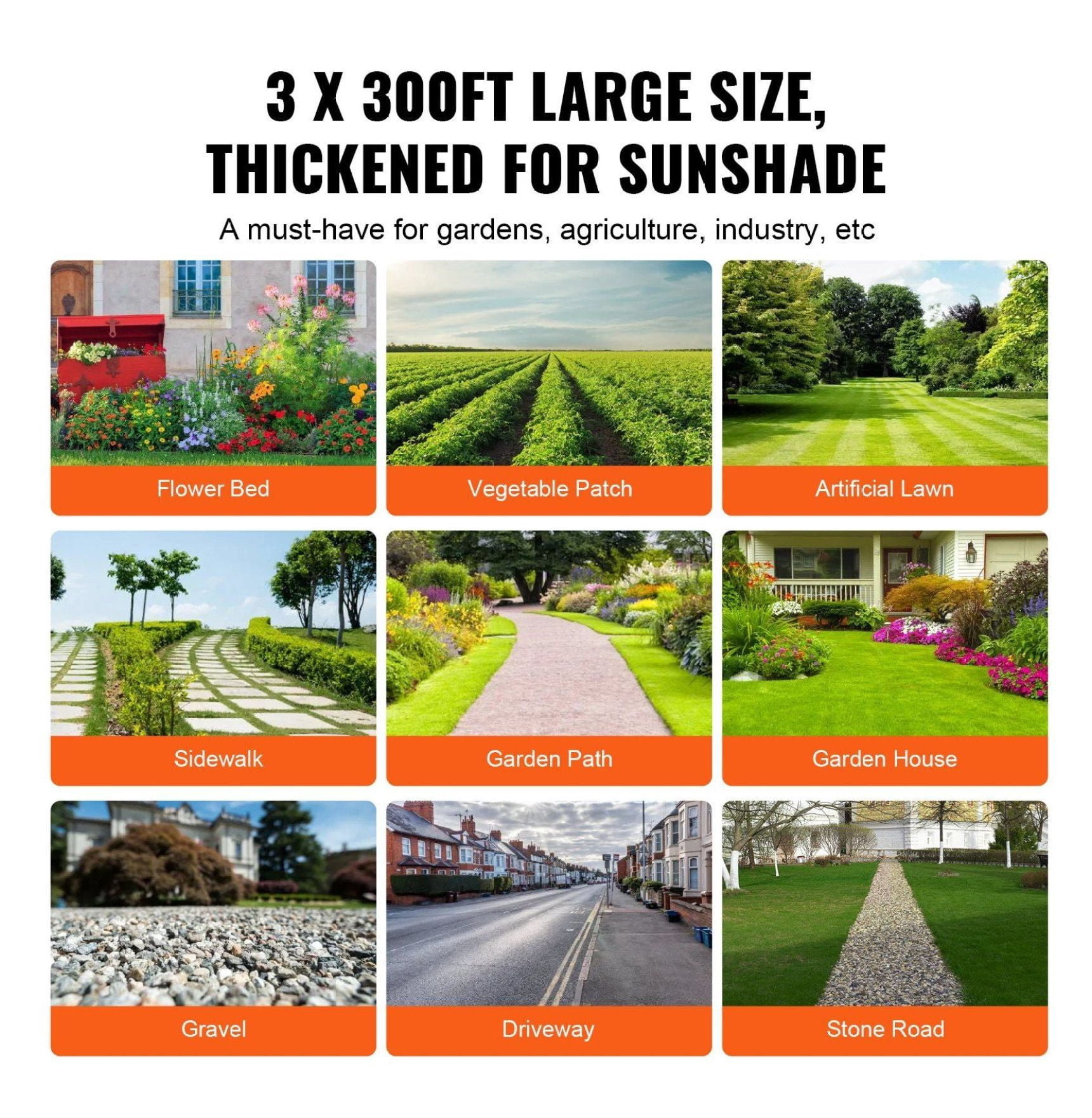 Weed Barrier Fabric 3x300ft Heavy Duty Landscape Fabric, Garden Weed Control Fabric for Landscaping, Driveway, Ground Cover, Weed Mat