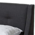 thumbnail image 6 of Baxton Studio Louvain Contemporary/Modern Rubberwood Tufted Platform Bed, Full, Dark Gray/Brown, 6 of 7