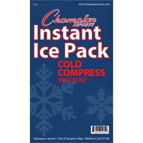 Champion Sports Instant Cold Compress, Colorless Granules, Pack of 16