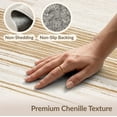 thumbnail image 6 of ODIKA 8'x10' Washable Area Rug Sisal Solid Field Inspired Tonal Banded Border Subtle Stripe for King Size Bedroom Under Bed, Master Suite, Non-Shedding, Easy Care, 6 of 7