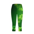 thumbnail image 4 of Capri Leggings for Women Shamrock Print Slim Fit High Waisted Trousers Stretchy Lightweight Bottoms Clover St. Patrick's Day outfits, 4 of 5