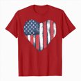 thumbnail image 4 of KPOPLK Womens USA Oversized T-Shirts Summer Round Neck Short Sleeve Shirts Cute Print Graphic Tees(Red,M), 4 of 6