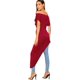 thumbnail image 2 of Blusa Elegante asimétrica para Mujer con Hombros Descubiertos, Parte Delantera y Lisa, Alta y Baja, Rojo Rosa, S Rojo - M Rojo - M Xishao ropa, 2 of 2