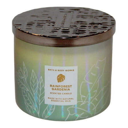 Bath and Body Works Rainforest Gardenia Scented 3-Wick Candle (14.5 oz / 411 g)