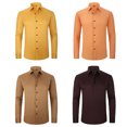 thumbnail image 5 of Flmei Mens Shirt Wrinkle Free Simple Dress Shirts Non-iron Long Sleeve Business Blouses Tops for Men's Size 38-46, 5 of 8