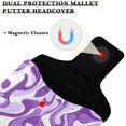 thumbnail image 3 of Haosy Purple White Flow Golf Mallet Putter Cover Strong Magnetic Leather Golf Club Headcover Closure, 3 of 7