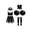 A Black&White, variant on Girls Cheer Leader Outfit Sets Cheerleading Uniform Crop Top with Pleated Skirt A Black&White 6