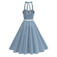 thumbnail image 5 of Generic 1950 Style Dresses for Women Vintage 50's Halter Dresses Retro Gingham Polka Dot Pin Up Dresses, 5 of 7