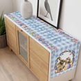 thumbnail image 4 of Easter Bunny Table Runner - 60 Inch Long, Kitchen Dining Table Runner Dresser Scarves, Spring Easter Eggs Chick Floral Blue Check Farmhouse Decor for Coffee Tables Wedding Party Banquet, 4 of 8