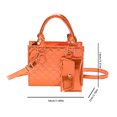 thumbnail image 2 of Bolsa Bolso de hombro con hilo de bordado de rombos para mujer Bolso de mensajero acolchado (naranja), 2 of 4