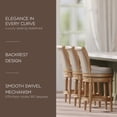 thumbnail image 2 of Maven Lane Pullman Counter Stool in Weathered Oak w/ Avanti Bone Vegan Leather, 2 of 6
