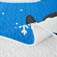 thumbnail image 5 of Erosebridal Cheerful Penguin Quilt Full for Boys Men, Ice Snowflake Print Full Bedspread Sets, Royal Blue, 3pcs, 5 of 7