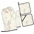 thumbnail image 2 of YFYANG Oven Mitts and Pot Holders Sets 4 Pieces, Non-Slip Heat Resistant Vintage Branch Line Texture Kitchen Glove Pot Mat for Cooking and Baking, 2 of 8