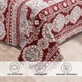 thumbnail image 7 of Green Essen King Bedspread Red Bedding Rustic Deer Quilt Microfiber Reversible Coverlet, 7 of 7