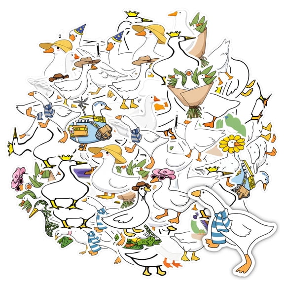 35pcs Funny Goose Stickers Animal Stationery Stickers PVC DIY Stickers for Suitcase Phone Laptop