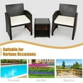 thumbnail image 5 of Costway 3PCS Patio Rattan Wicker Furniture Cushion Sofa Coffee Table White, 5 of 11
