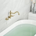thumbnail image 4 of sumerain Vintage Wall Mount Tub Faucet, 8 Inches Center 3 Hole Bathtub Filler Brushed Gold, 4 of 14