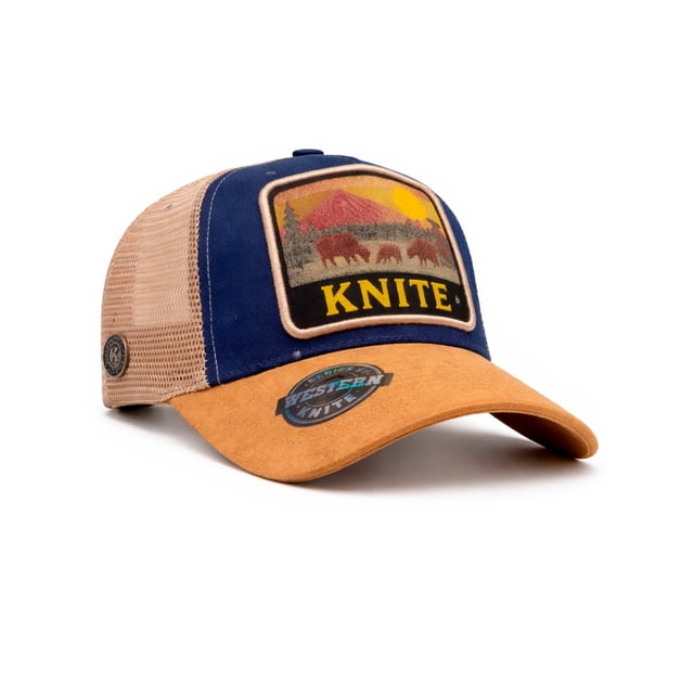 Knite Gorra para Hombre Trucker Western Suede Visera Gamuza Sun Ajustable