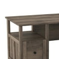 thumbnail image 2 of Benzara L Shaped Wooden Writing Desk with 1 File Drawer and Bottom Shelf, Brown, 2 of 2