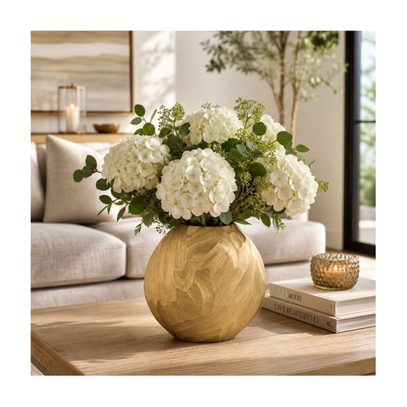 Sagebrook Home Aluminum 11"h Hammered Vase, Champagne