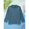 thumbnail image 5 of TiaoBug Toddler Kids Girls Winter Long Sleeve Undershirt Basic Solid Color Casual Thermal Underwear Top Dark Blue 7-8, 5 of 7