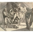 thumbnail image 3 of Henry Fuseli 22x20 Black Modern Framed Museum Art Print Titled - Richard Plantagenet Throws the Severed Head of the Duke of Somerset at the Feet of His Father. Illustration for Shakespeare's, 3 of 5