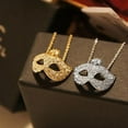thumbnail image 1 of Rhinestone Inlaid Flower Fox Masquerade Mask Pendant Clavicle Chain Necklace, 1 of 8