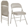 thumbnail image 1 of Yeshouse paquete de 2 sillas plegables de metal resistentes, con asiento y respaldo acolchados, fáciles de guardar y usar, ideales para interiores, exteriores, hogar, oficina o fiestas, 1 of 7