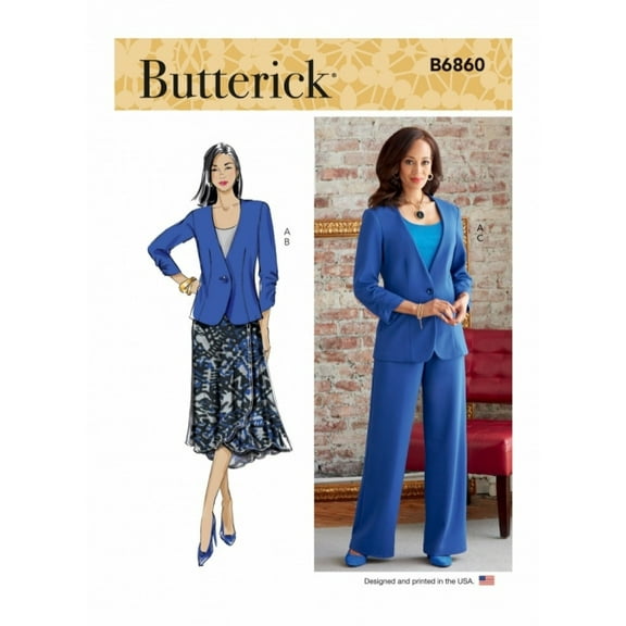 Butterick Sewing Pattern 6860 Jackets, Skirts, Trousers