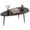 Black, variant on Giantex Glass Coffee Table, Round Clear Center Table, Modern Accent Cocktail Table for Home, Gold