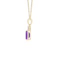 thumbnail image 3 of ANGARA Natural 0.55 Ct. Amethyst with Diamond Solitaire Pendant Necklace in 14K Yellow Gold for Women with 18 Inch Chain, 3 of 8